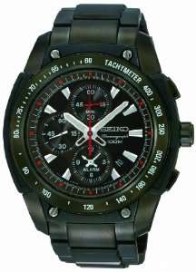  Seiko Mens SE SNAD49P1 Motor Sports Black Dial Watch 