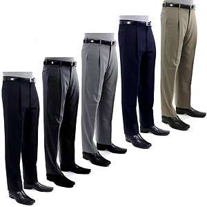   Men’s Trousers Single Pleat Classic Dress Slacks 100% Wool Pants