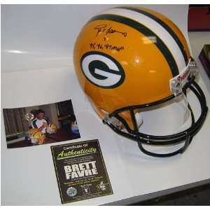 Brett Favre Packers AUTO Autographed NFL Helmet w/MVP Inscrip Replica 
