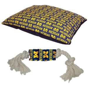  Michigan Wolverines Pillow Dog Bed & Toy