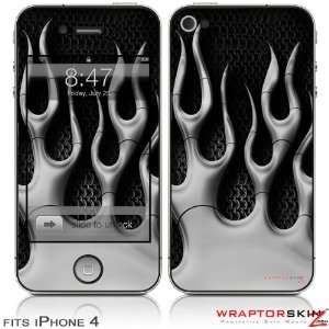  iPhone 4 Skin   Metal Flames Chrome (DOES NOT fit newer iPhone 