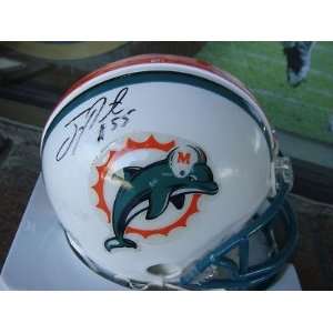   Joey Porter Mini Helmet   Smeared   Autographed NFL Mini Helmets