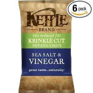 Kettle Krinkle Cut Potato Chips, Sea Salt and Vinegar, 8.5 Ounce (Pack 