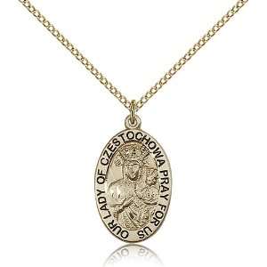  Gold Filled O/L Our Lady of Czestochowa Medal Pendant 7/8 