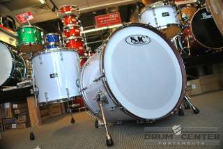 SJC Custom Maple Drum Set Shell Pack   True White Glitter   24/12/16 