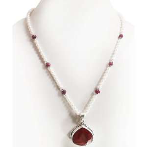  Exclusive Single Strand Natural Graceful Ruby & Fresh Water 
