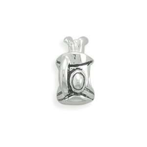    Golf Bag Story Bead Slide on Charm Sterling Silver Jewelry