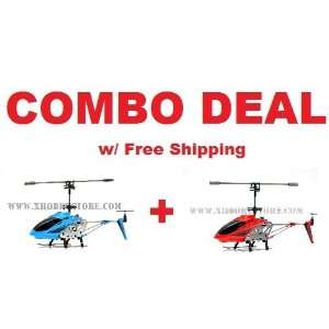  2x SkyTech M3 Infrared control Micro Metal helicopter with 