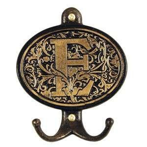  Cloister Monogram Hook Plaque in Black and Gold