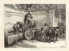 Portugal Lisbon Water Fountain Cintra Ox Cart 1883 Rare