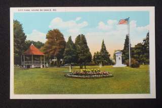 1920s City Park Havre De Grace MD Harford Co Postcard Maryland  