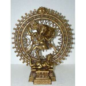 Dancing Lord Shiva in Ring Of Fire Nataraja Brass Statue 