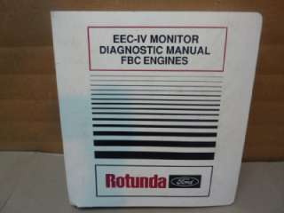 Ford Rotunda EEC IV Diagnostic Manual 2490 768 #30557  