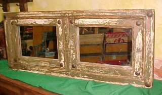   Mirror Mexican 49x21 in Iron Clavos Antique Window Wood Western  