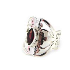  Ring silver Colisée garnet.   Taille 56 Jewelry