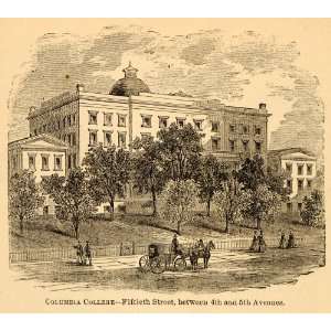  1872 Columbia College University 50th St. New York City 