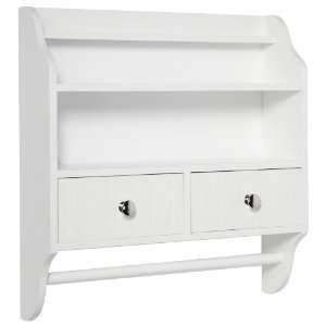  Taymor Decorative Wall Shelf with Drawers, Bars and Chrome 