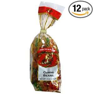 Jelly Belly Gummi Bears, Assorted Flavors, 8 Ounce Bags (Pack of 12 