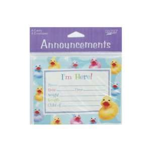  Rubber Ducky 8 Count Announcements Cards/envelopes 