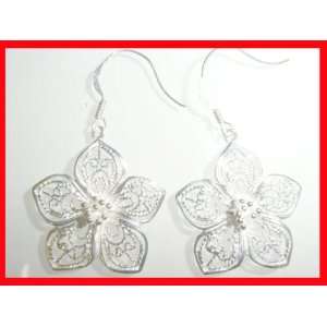   Flower Earrings Solid Sterling Silver 925 #389 Arts, Crafts & Sewing