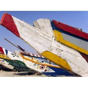  Mauritania, Colourful Fishing Boats on Shore at Plage Des 