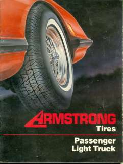 1986 Armstrong Tires Specification Guide and Catalog Passenger   Light 
