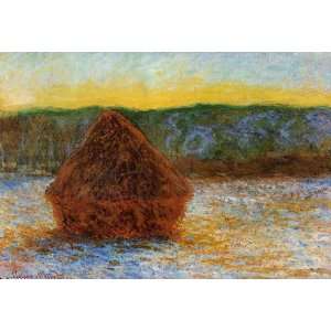   Monet   24 x 16 inches   Grainstack, Thaw, Sunset