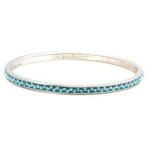   Sterling Silver Blue Crystal Bangle Bracelet by David Sigal Jewelry