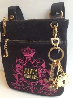 NWT Juicy Couture Black & Pink Velour Wallet  