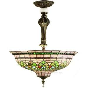  Gentian Semi Flush Tiffany Stained Glass Ceiling Lighting 