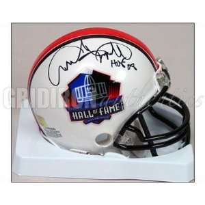  Andre Tippett Autographed Mini Helmet   Hall of Fame Logo 