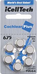 iCell Tech Size 675 Cochlear Implant Batteries (60)  