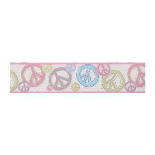   Love Sign Pre pasted Wallpaper Border, Silver Background/Pink/Black