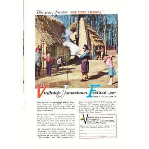  1957 Ad Virginia Jamestown Festival Original Vintage Print Ad 