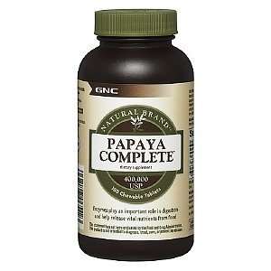  GNC Natural Brand Papaya Complete, Chewable Tablets, 180 