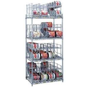  4 Tier Can Rack System, 4 Wire Shelves & 16 Modules   128 