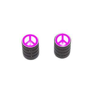 Peace Sign Pink   Motorcycle Bike Bicycle   Tire Rim Schrader Valve 