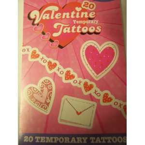  Valentine Temporary Tattoo Book ~ 20 Tattoos (Heart Cover 