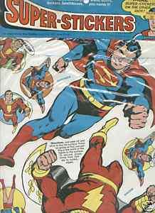 1977 MIP FULL SIZED DC SUPER STICKERS SUPERMAN SHAZAM  