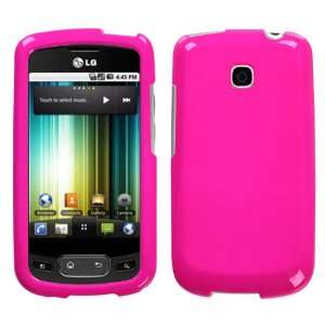  Solid Shocking Pink Phone Protector Cover for LG P509 