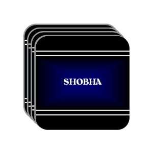 Personal Name Gift   SHOBHA Set of 4 Mini Mousepad Coasters (black 