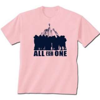   All For One Short Sleeve Lacrosse T Shirt (Design on Front) Clothing