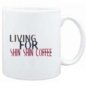  Mug White  living for Shin Shin Coffee  Drinks Sports 
