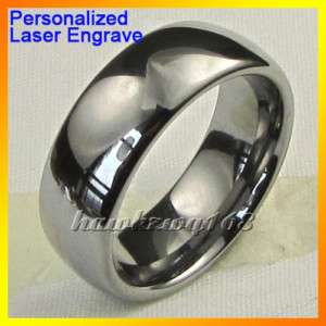  Dome Mens Tungsten Promise Ring Wedding Band Comfort Fit Free Engrave