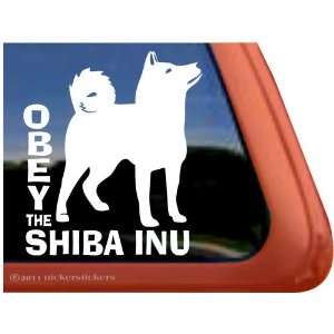  Obey the Shiba Inu ~ High Quality Vinyl Dog Window Decal 
