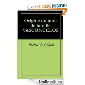 Origine du nom de famille VASCONCELOS (Oeuvres courtes) (French 