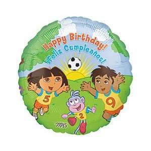Dora the Explorer & Friends Playing Soccer 18 Happy Birthday Mylar 