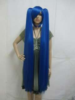 NEW Long vocaloid MIKU Straght BLUE Cosplay Party wig L91  
