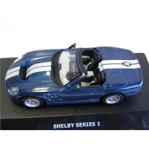  1/43 Scale Maxi Car Shelby Series 1 Blue with White Stripe 