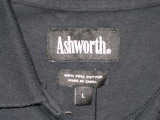 Ashworth Organic Pima Cotton Polo Black L $65 NWT NEW  